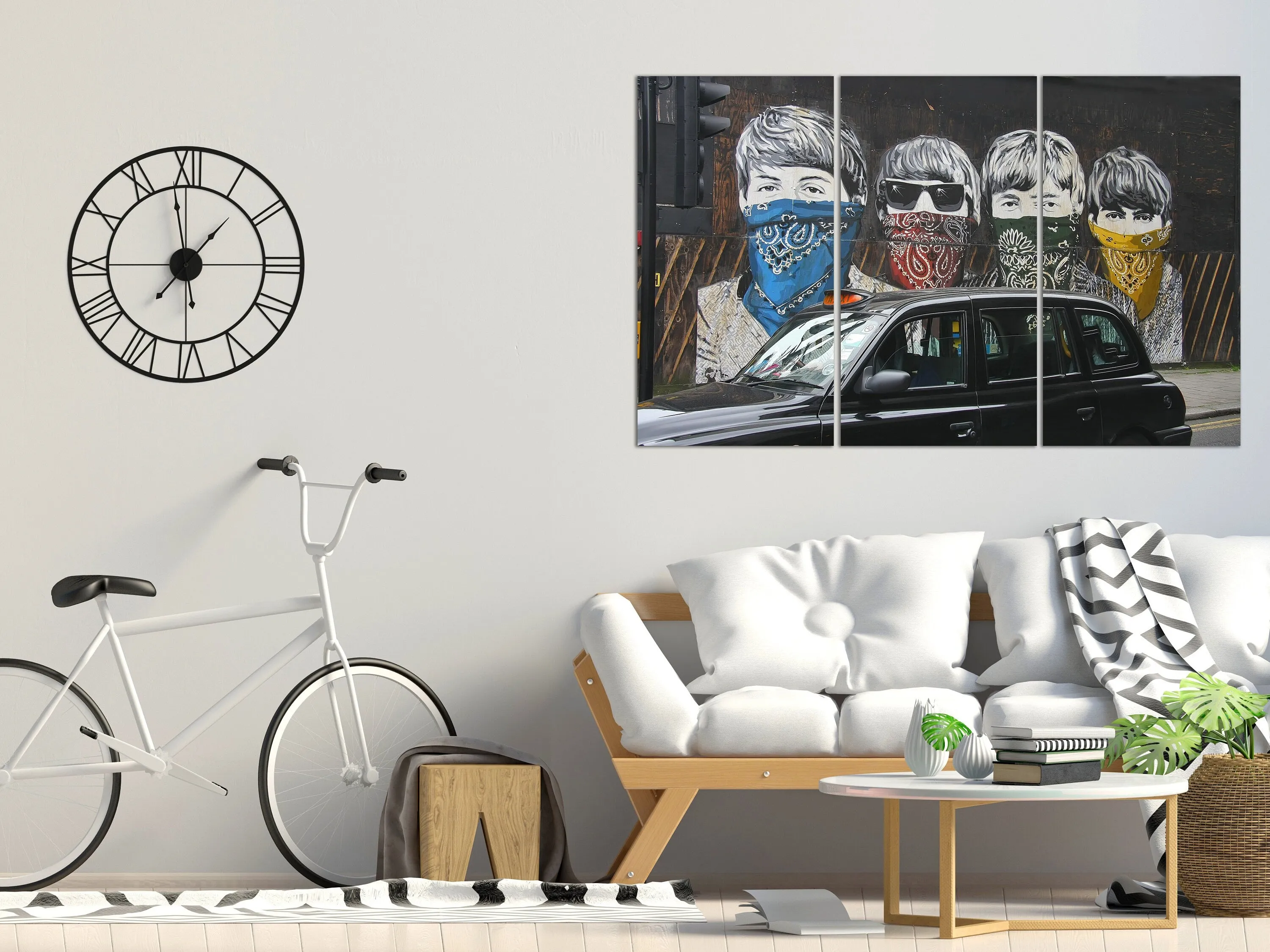 London travel poster, graffiti wall art canvas paintings, trendy wall art, street art print, graffiti poster, modern multi panel wall art
