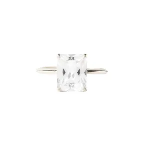 LOVE VINTAGE SOLITAIRE RING - CUBIC ZIRCONIA & SILVER