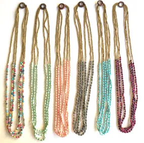 Maasai Triple Strand Recycled Paper Bead Necklace