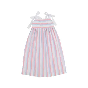 Macie Midi Dress - New River Nautical Stripe with Worth Avenue White