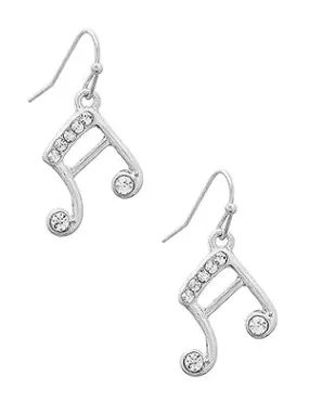 Melody Musical Note Crystal Earrings
