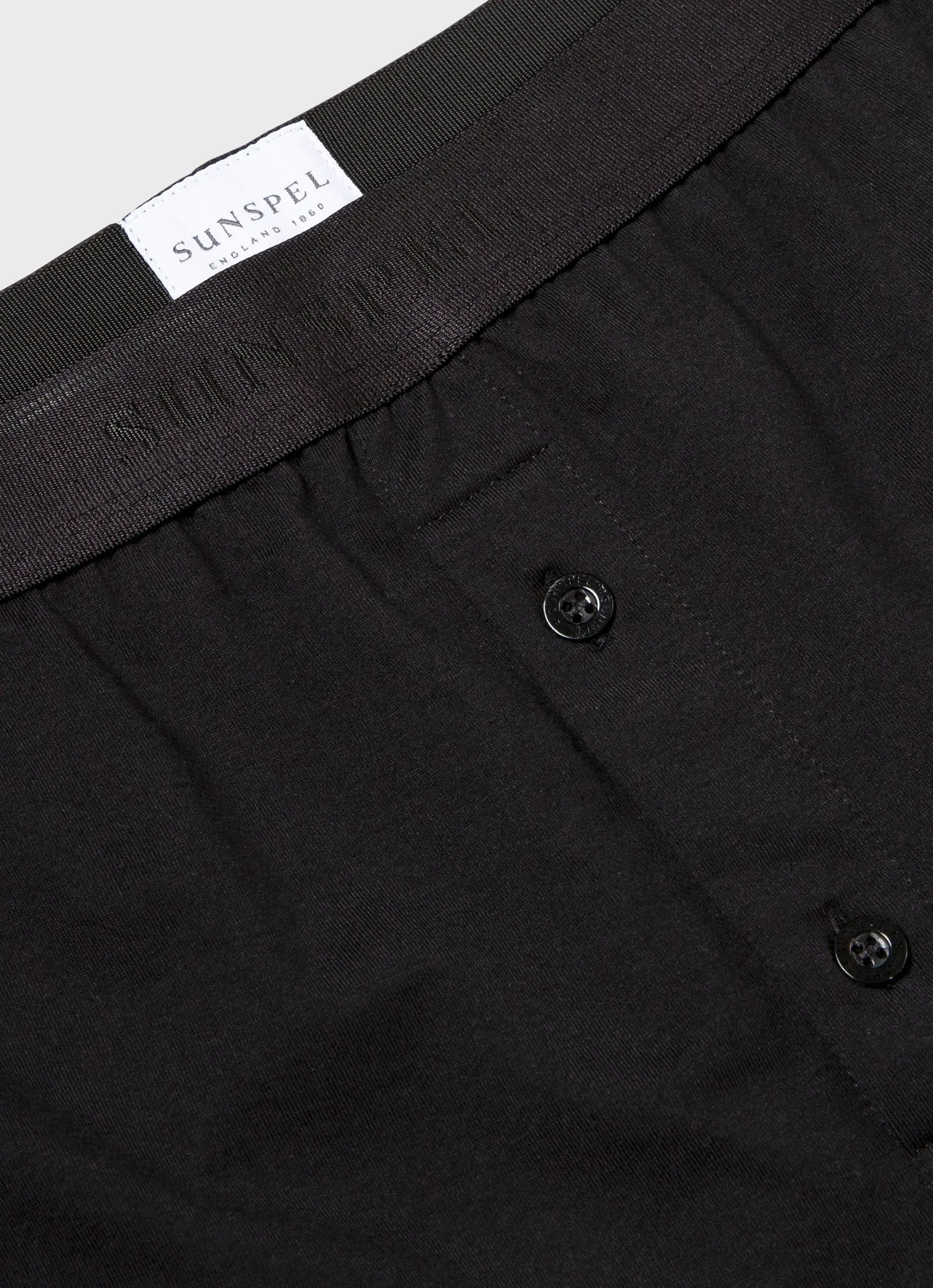 Men's Superfine Cotton Two-Button Boxer Briefs in Black