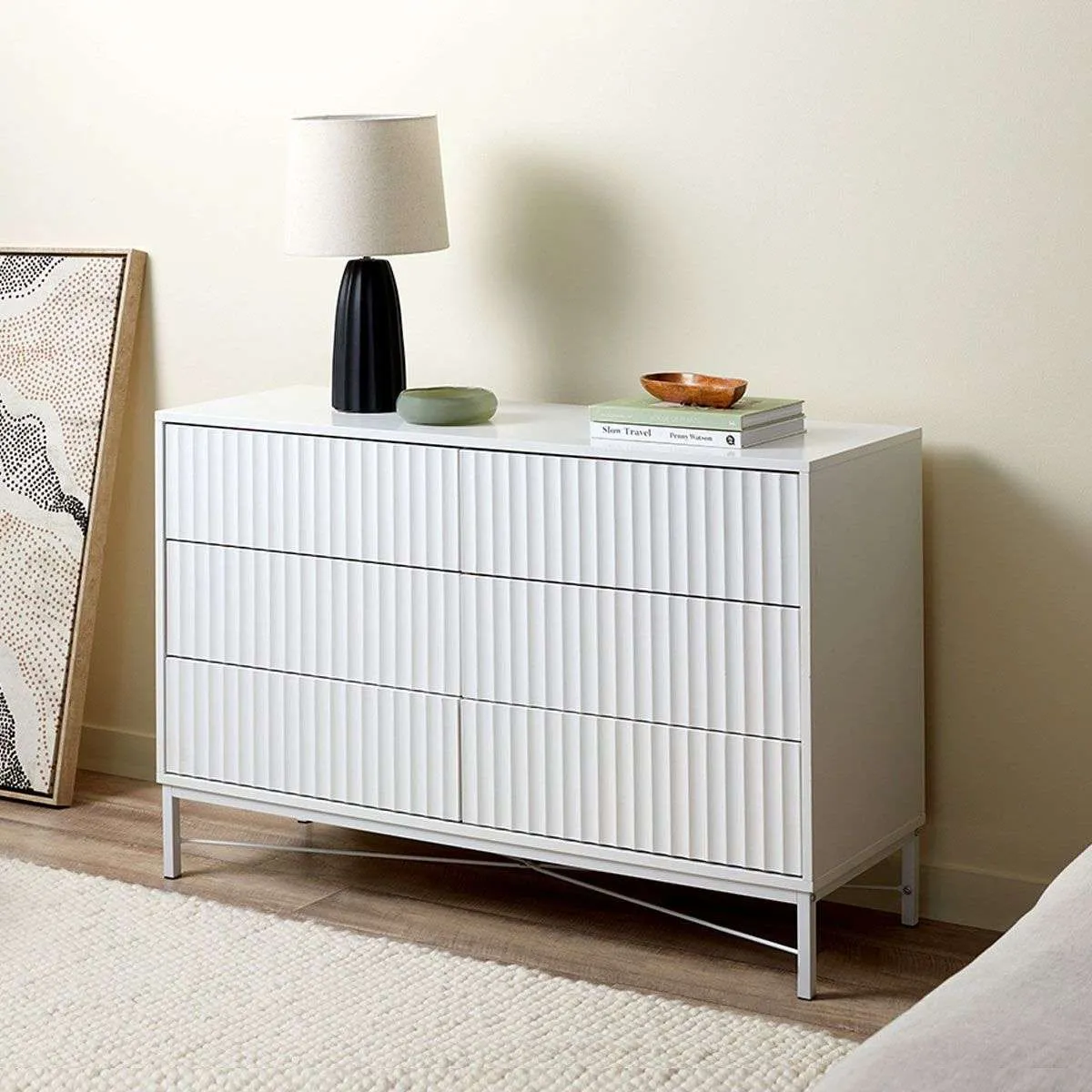 Nyla Six Drawer - White