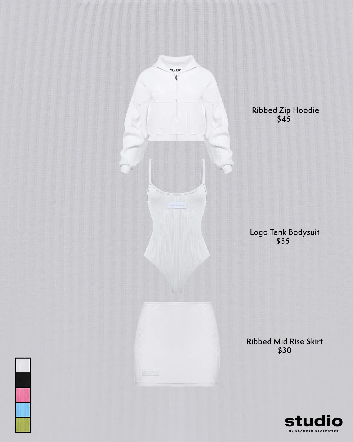 Ribbed Zip Hoodie