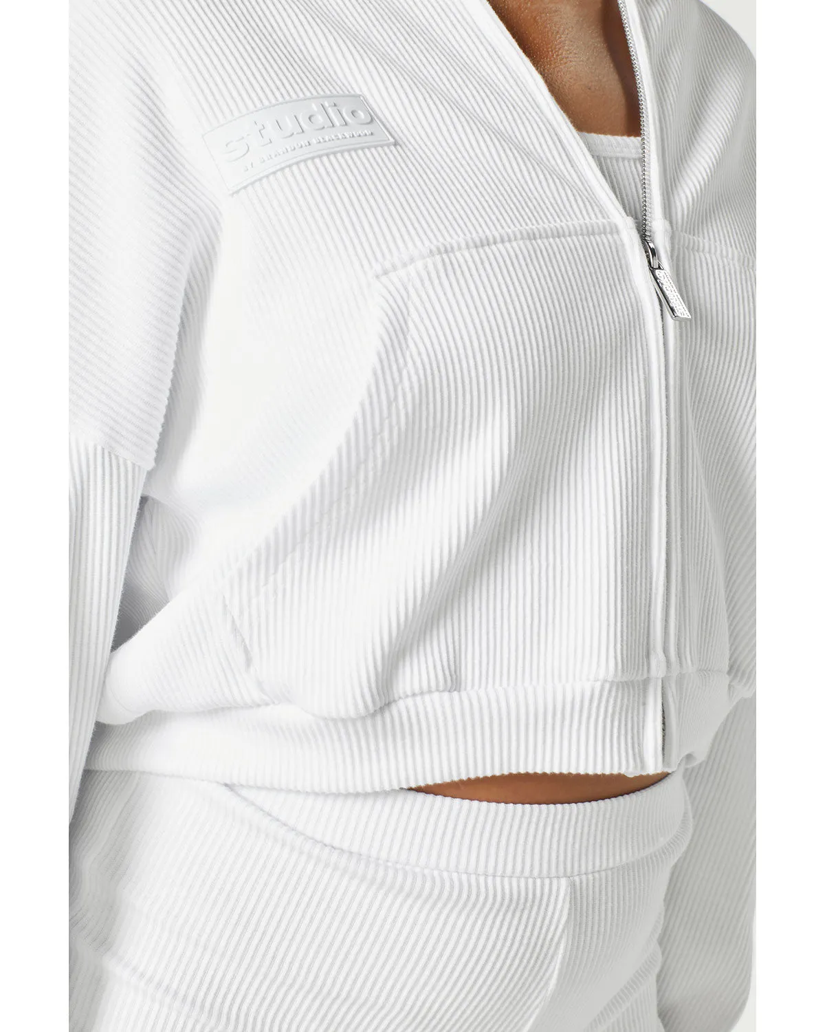 Ribbed Zip Hoodie