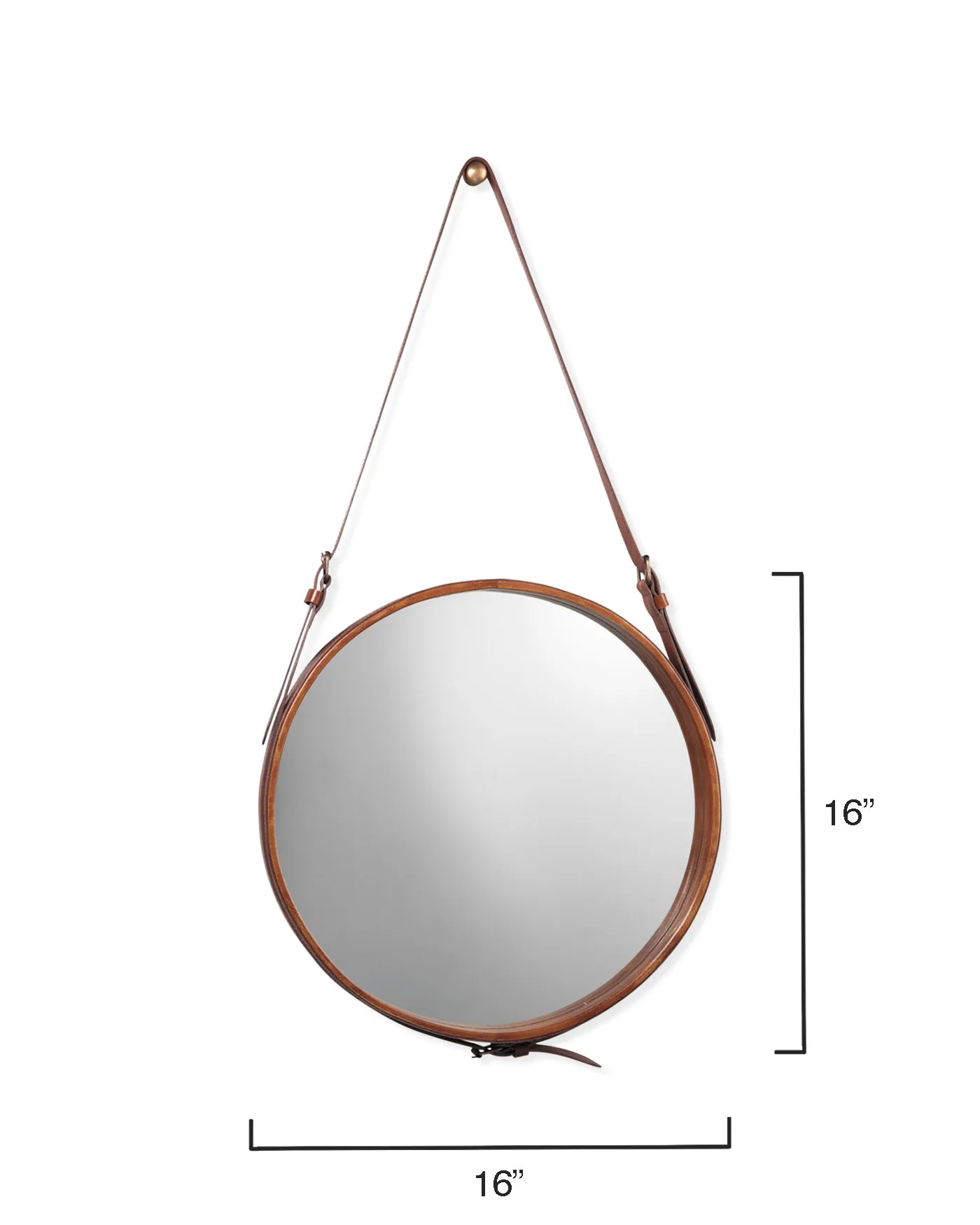 Round Mirror Leather - Small