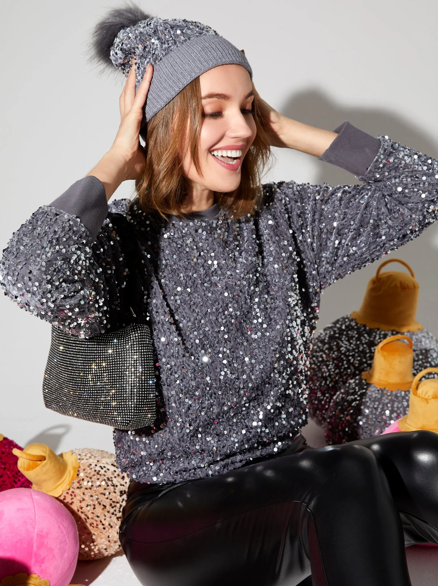 Shiraleah Fiesta Sequin Hat, Silver