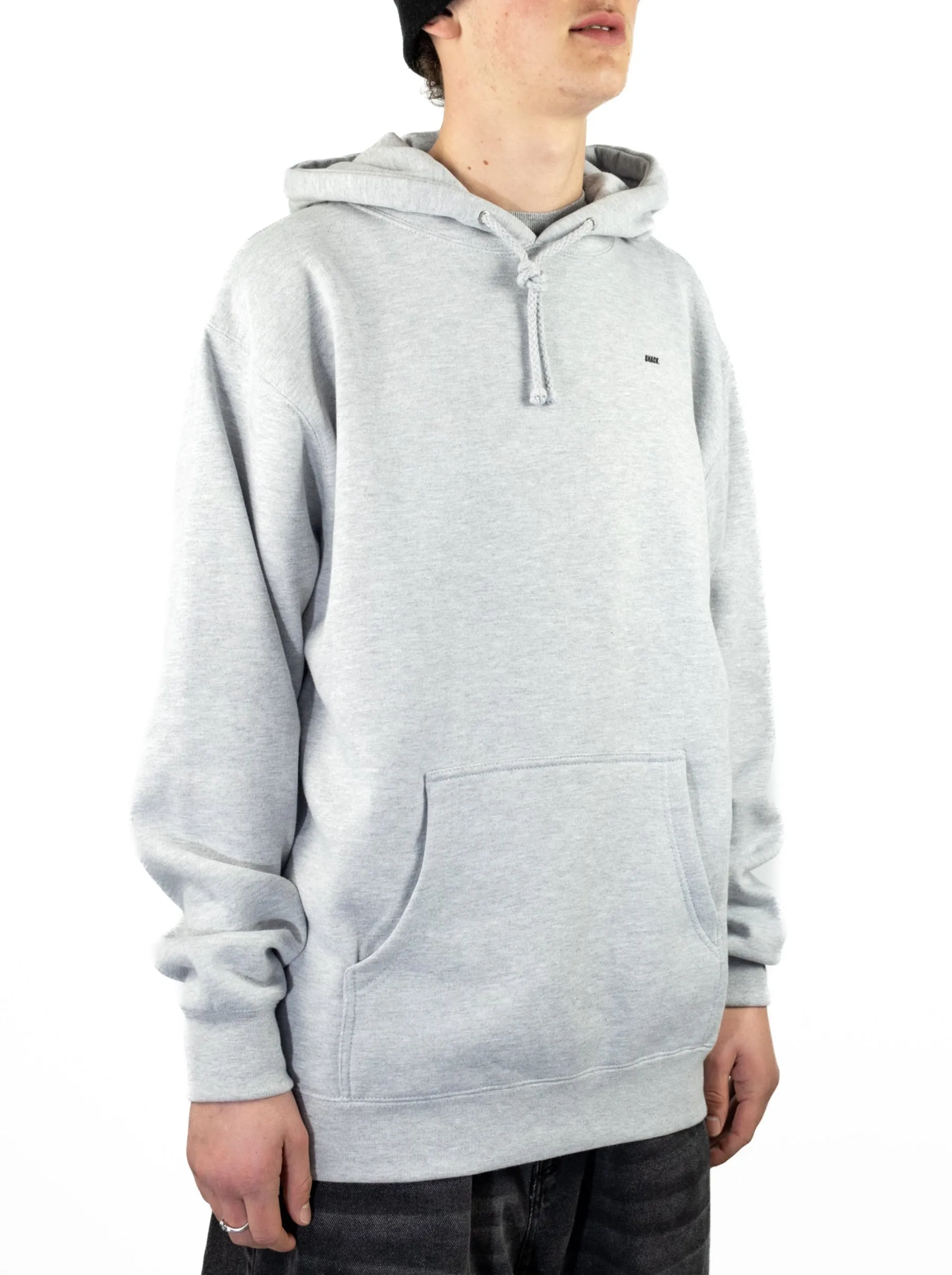 Snack Skateboards - ’back Off’ Heavweight 10 Oz Cotton Hoodie - Heather Grey