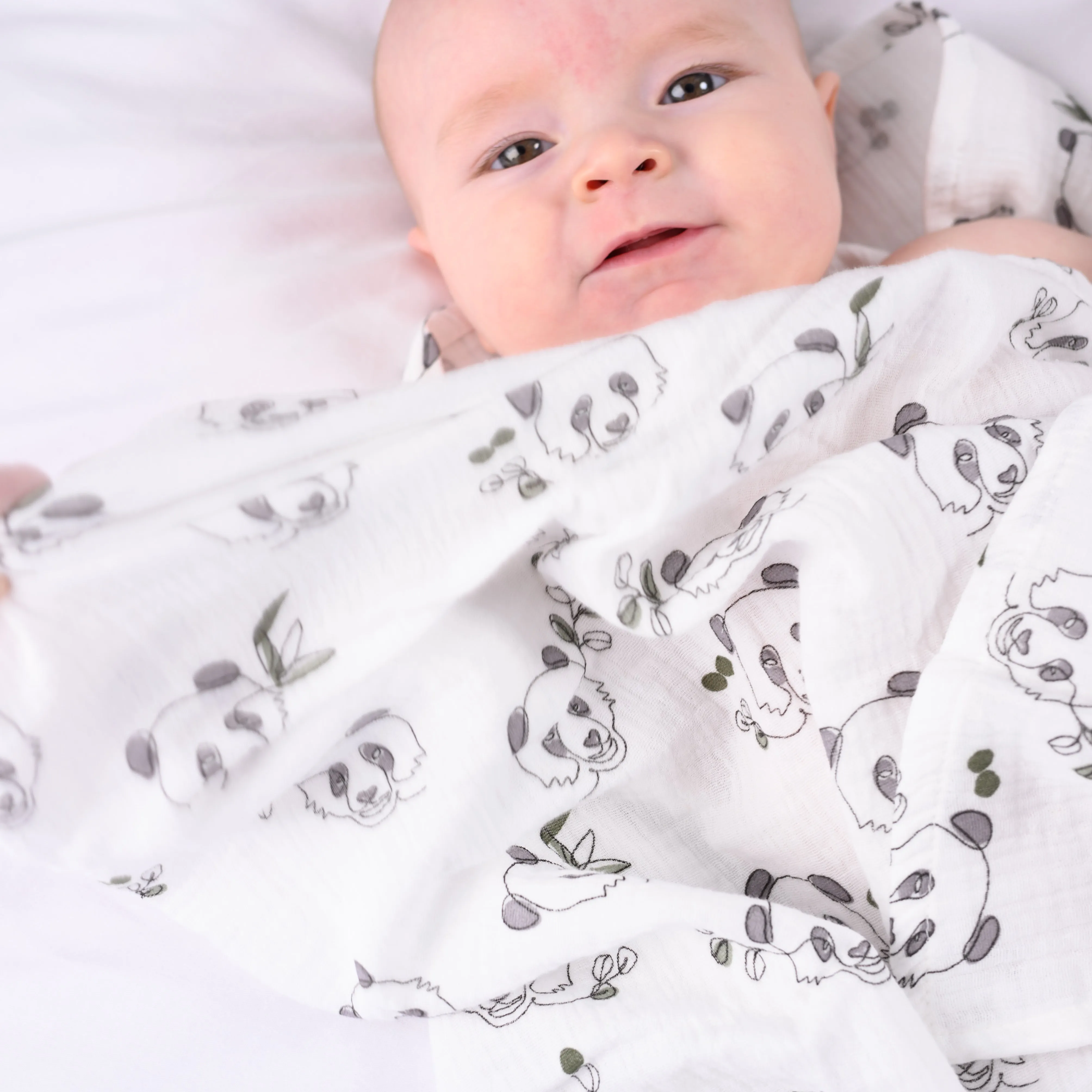 XL Panda print Muslin Swaddle