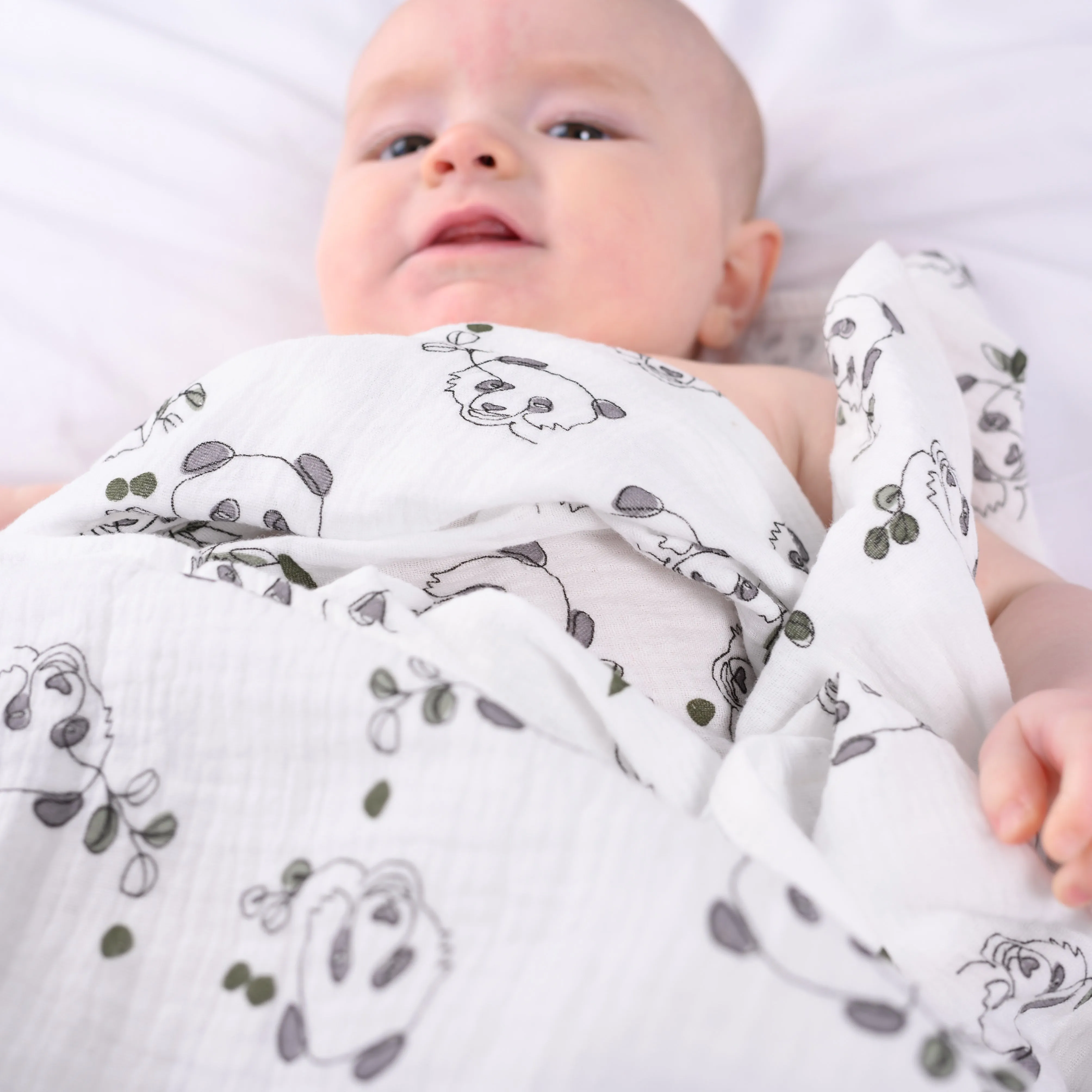 XL Panda print Muslin Swaddle