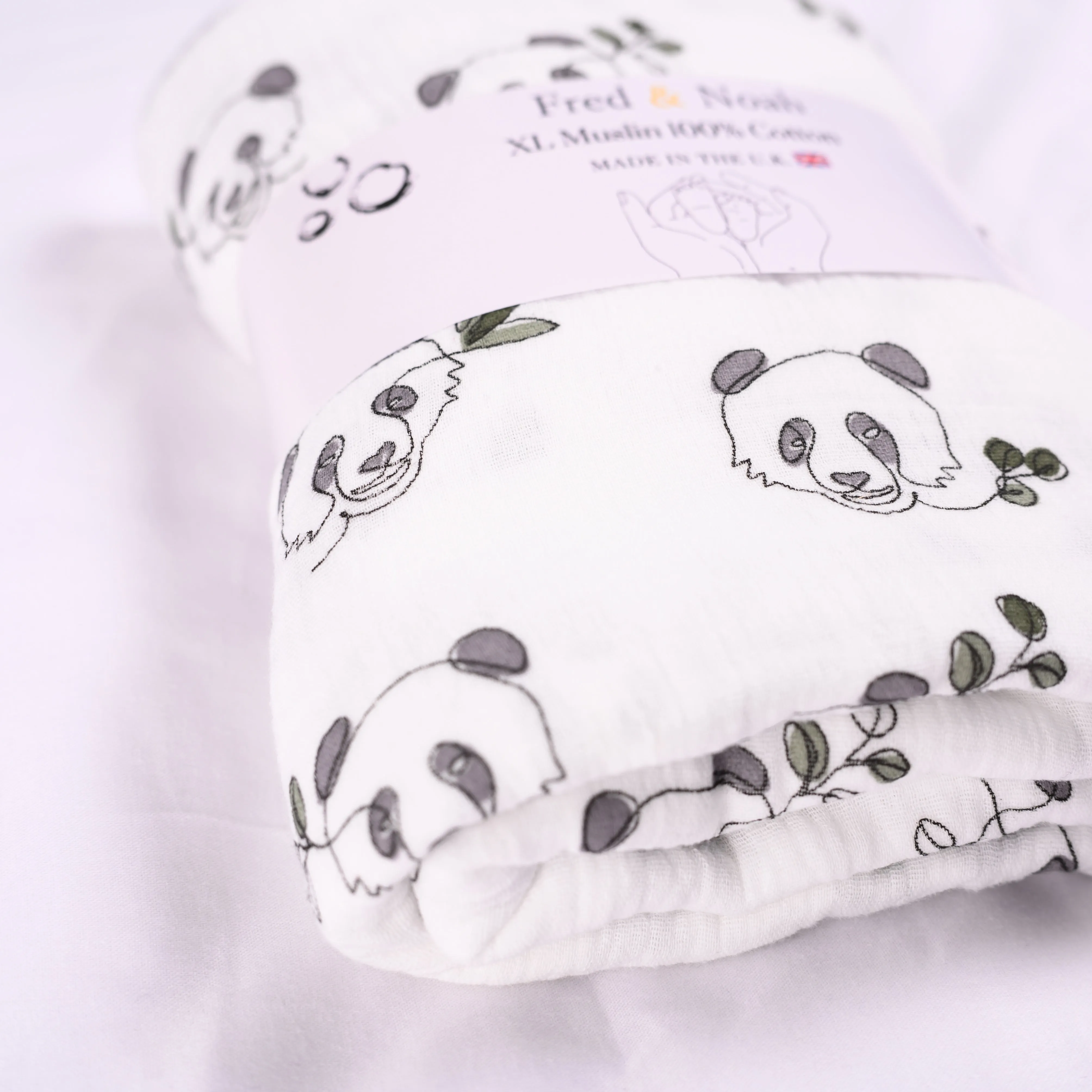 XL Panda print Muslin Swaddle