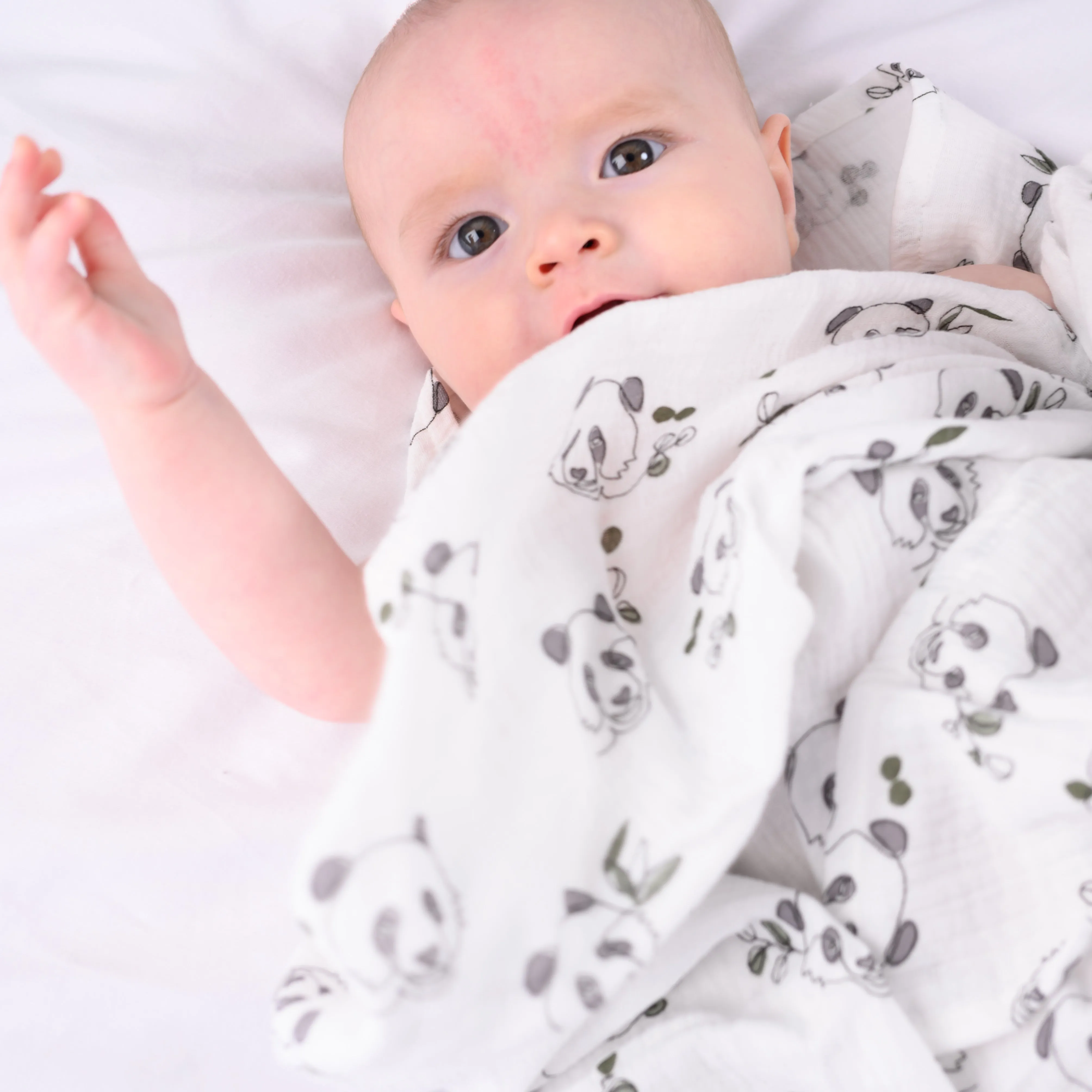 XL Panda print Muslin Swaddle