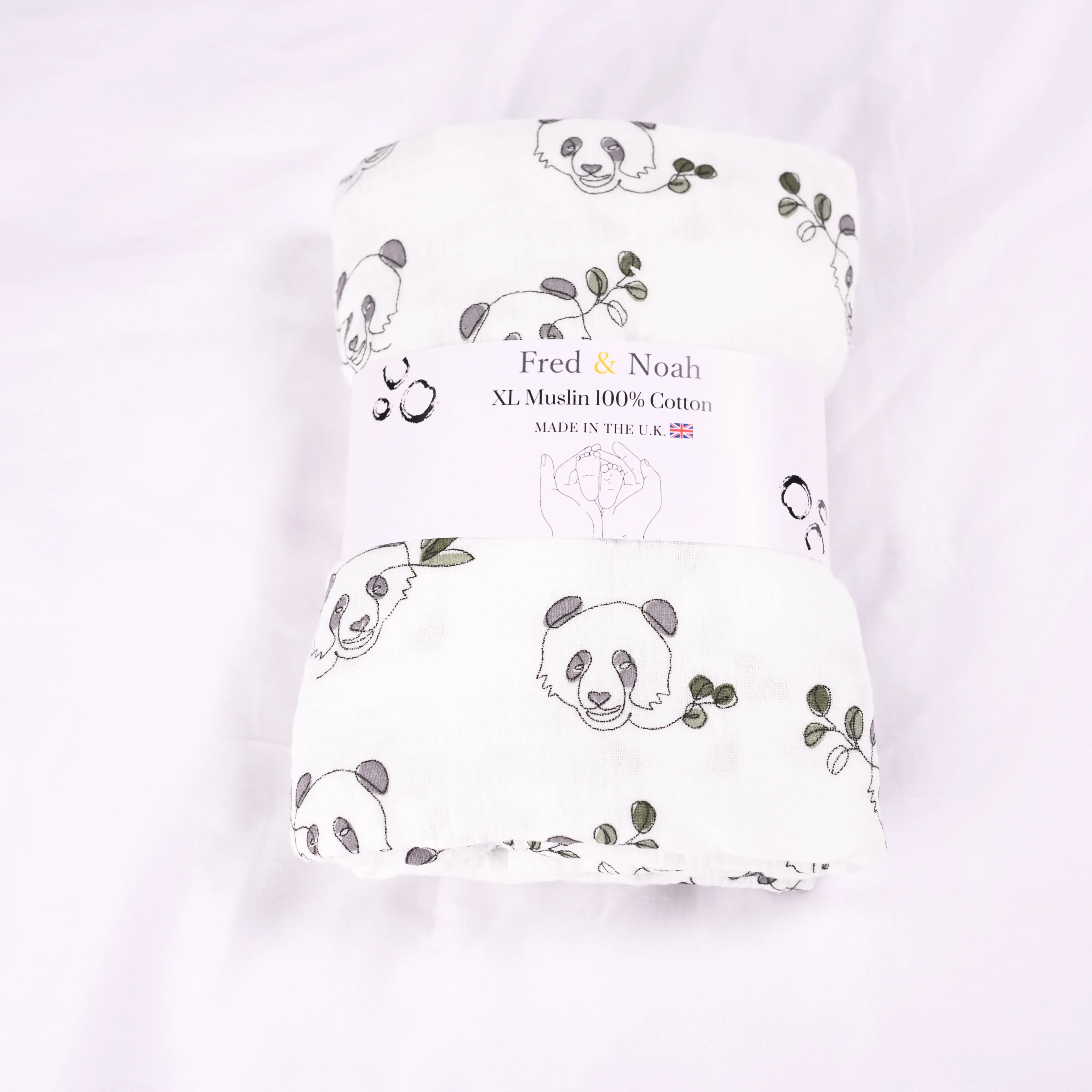 XL Panda print Muslin Swaddle