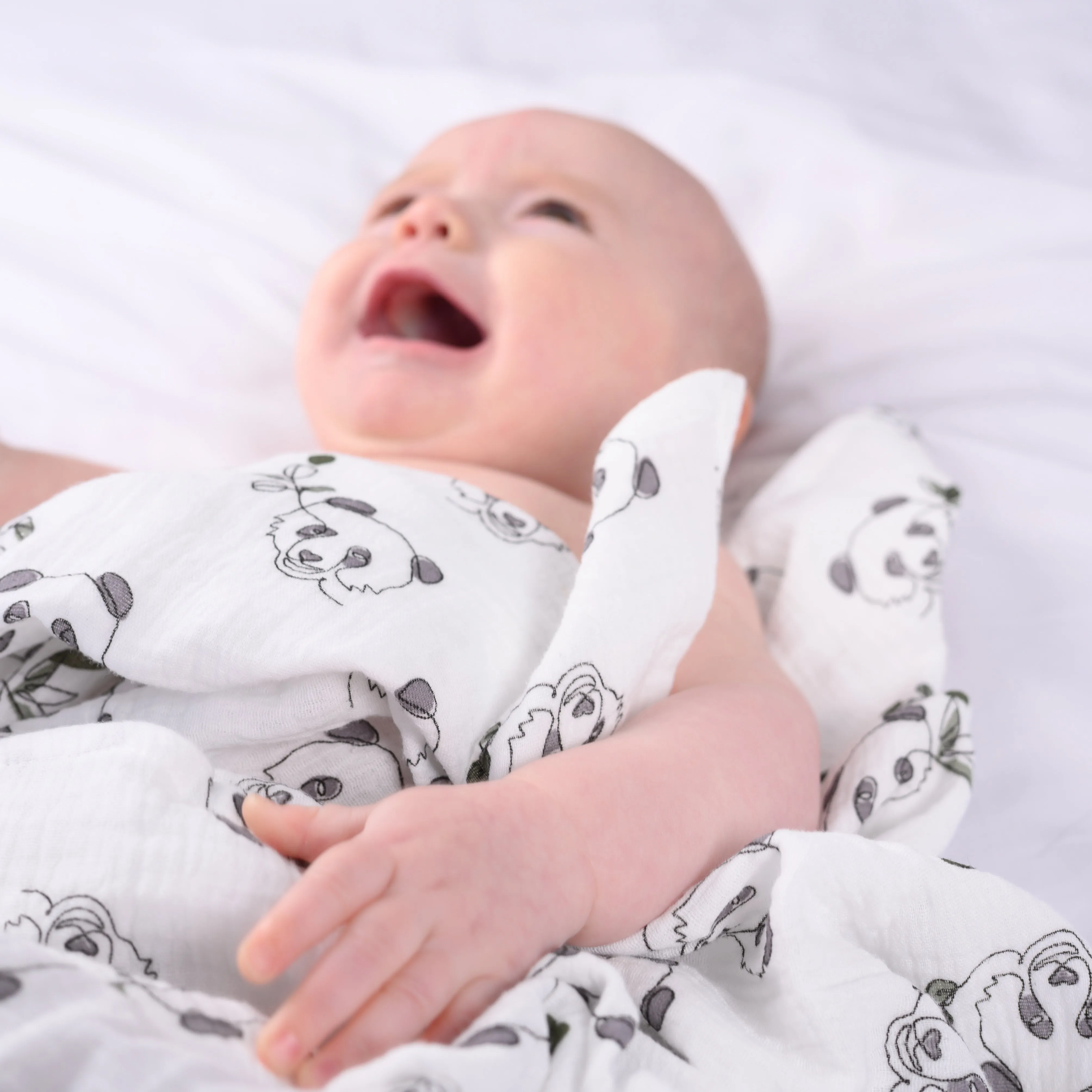 XL Panda print Muslin Swaddle