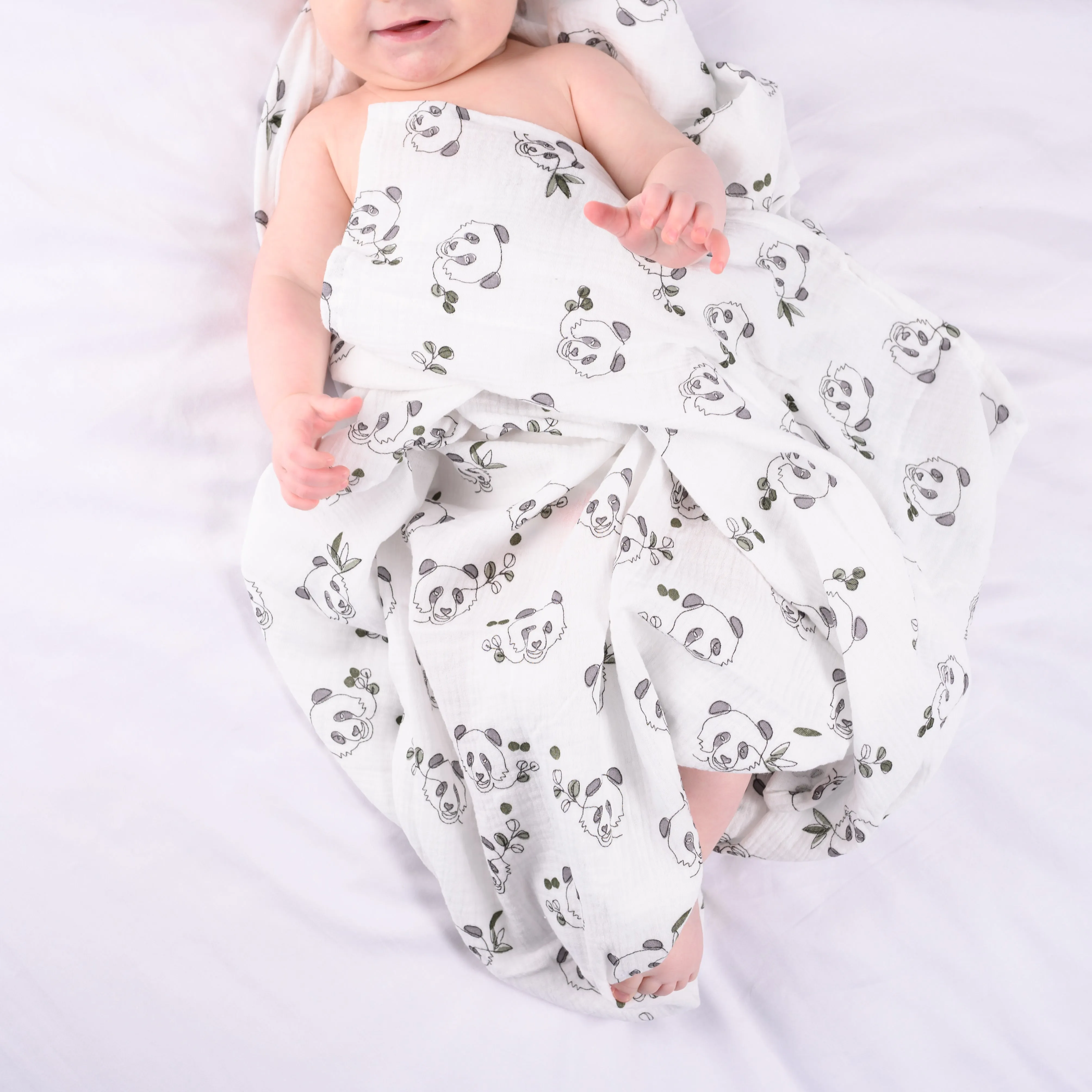 XL Panda print Muslin Swaddle