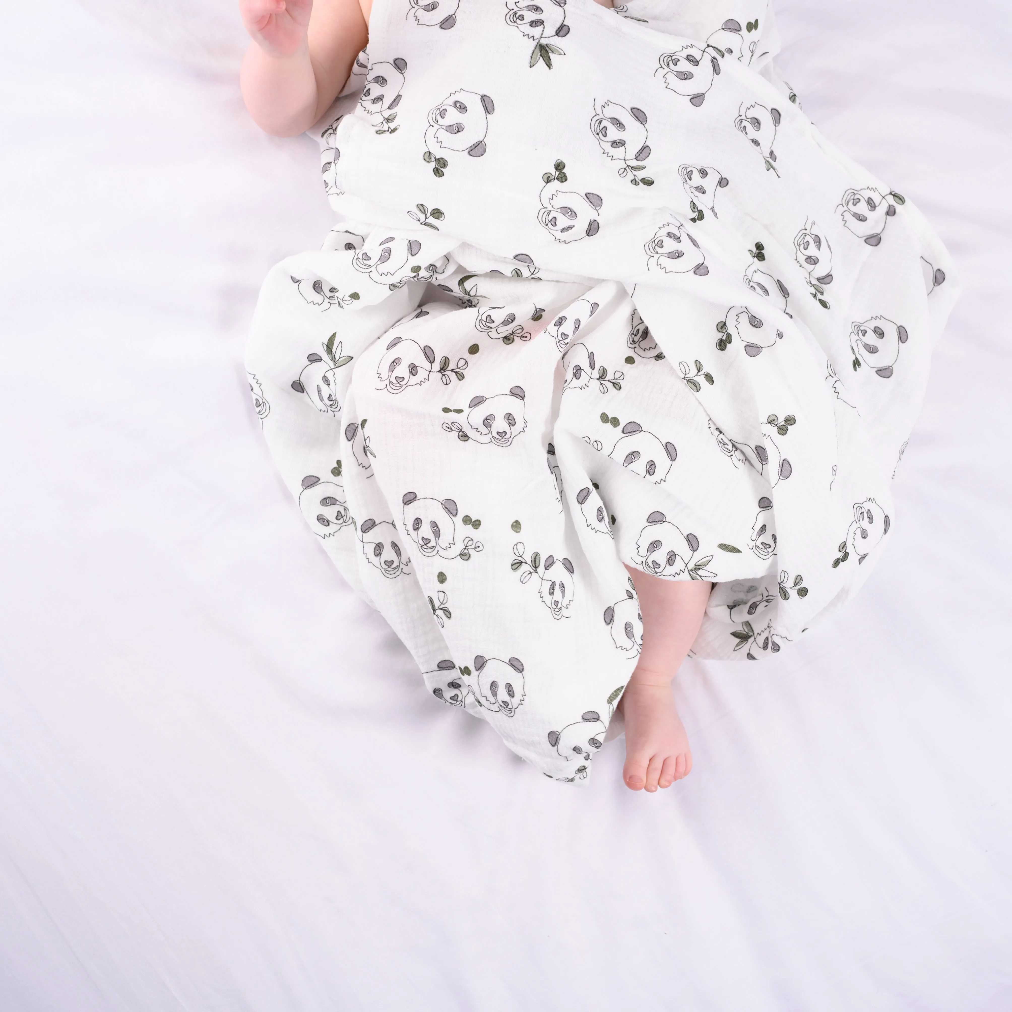 XL Panda print Muslin Swaddle