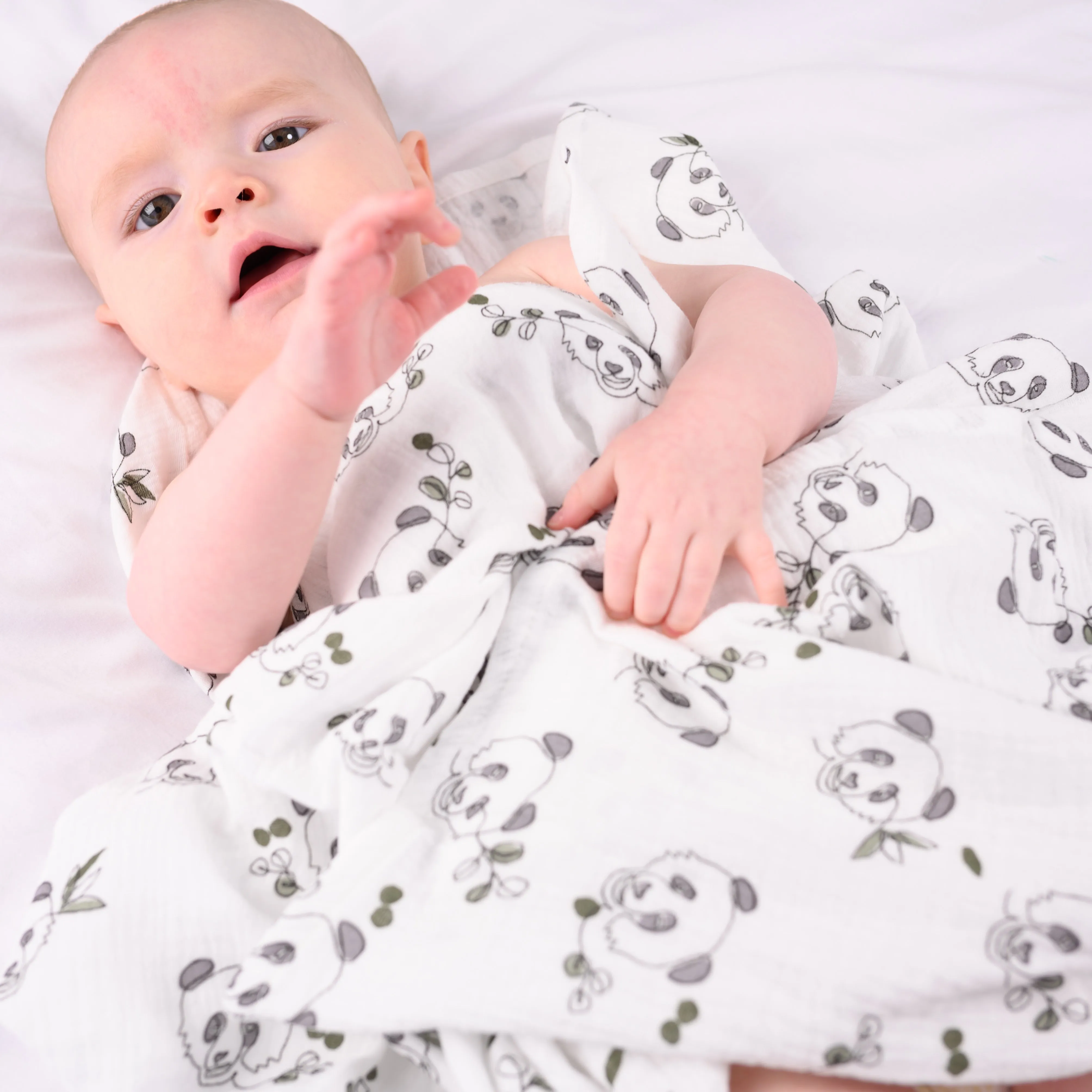 XL Panda print Muslin Swaddle