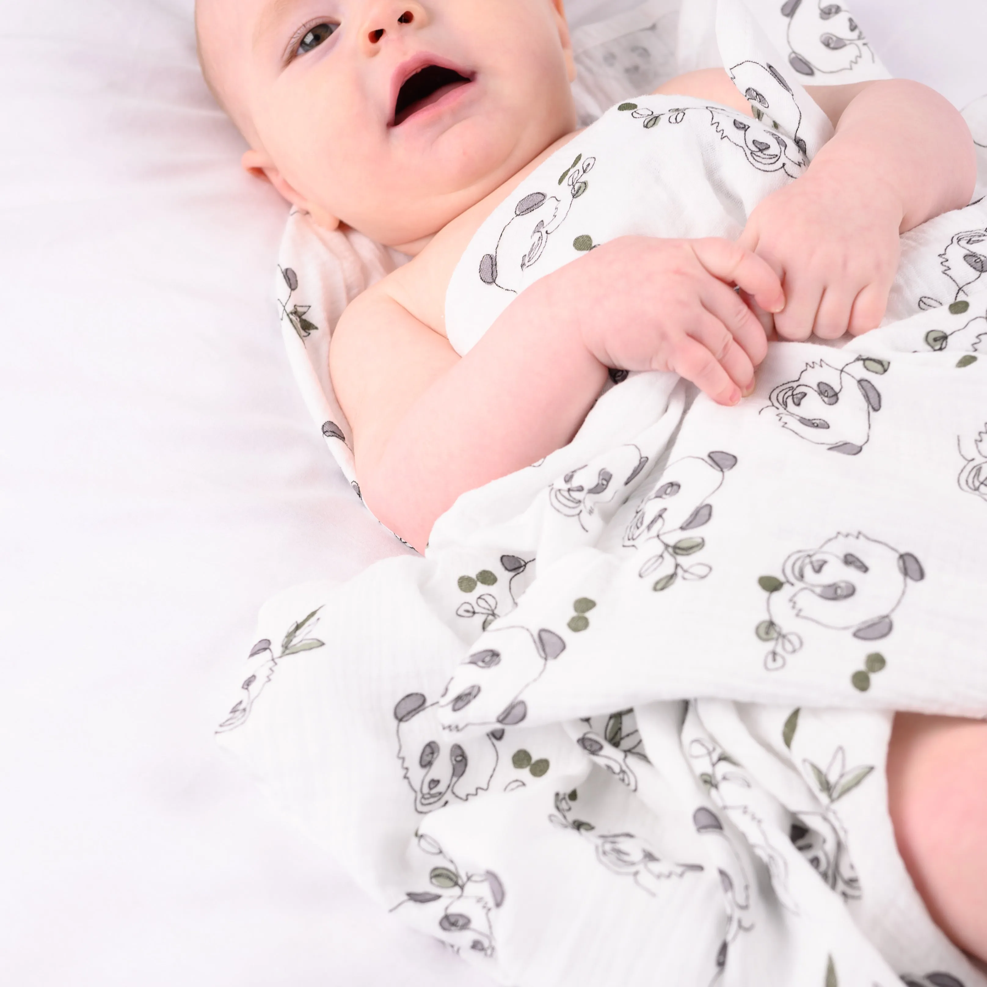 XL Panda print Muslin Swaddle
