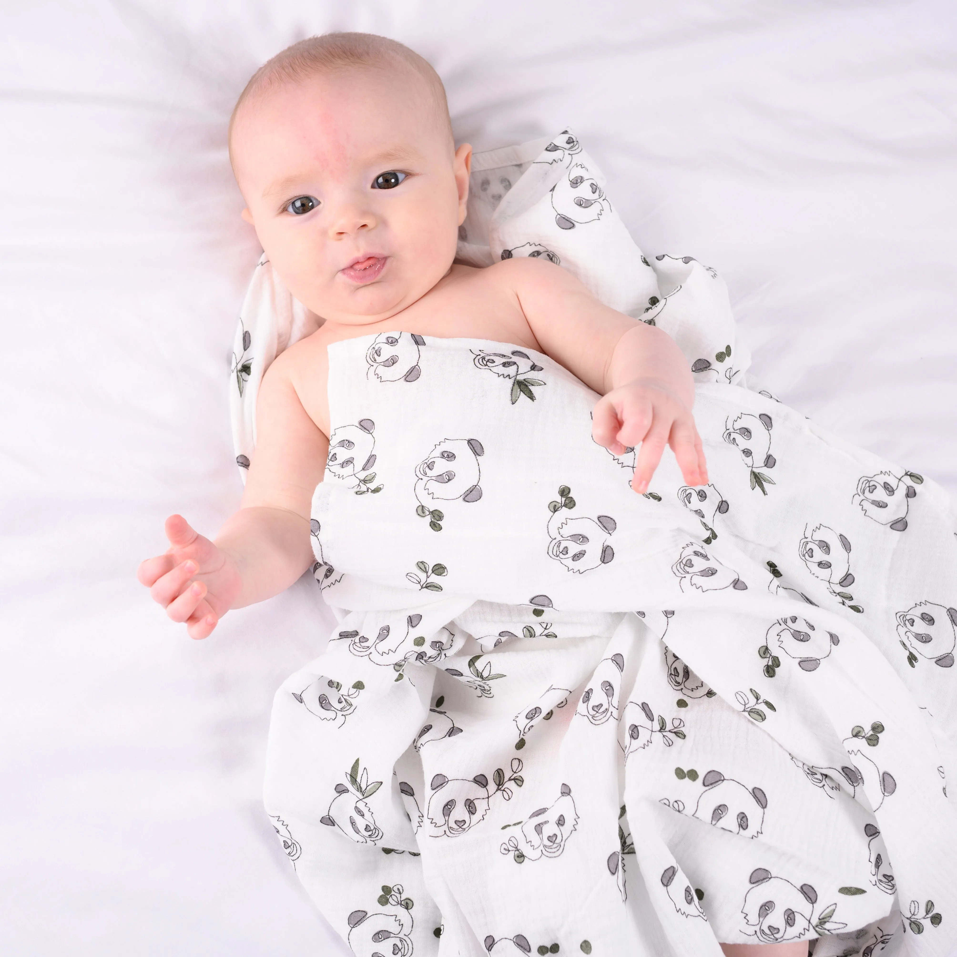 XL Panda print Muslin Swaddle