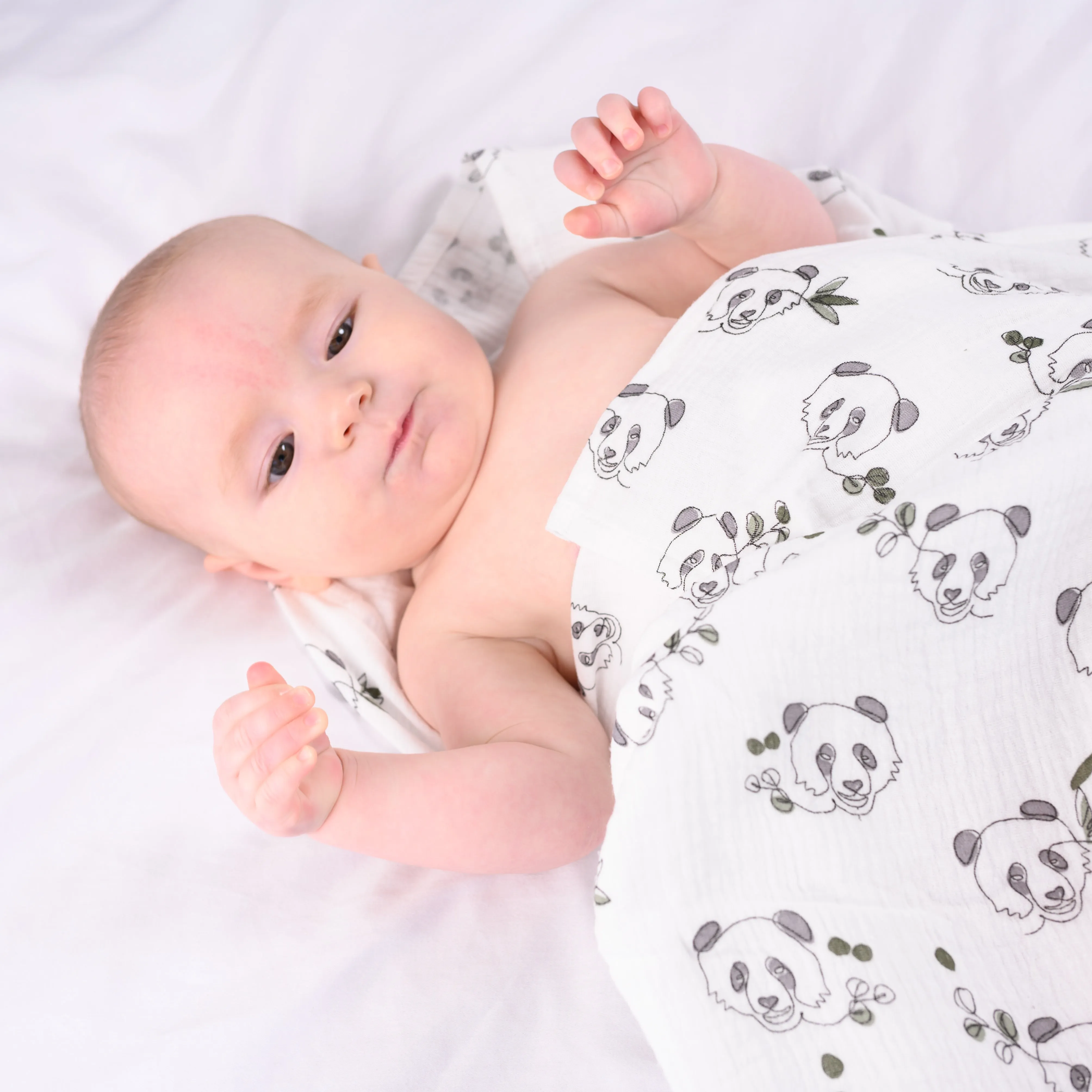 XL Panda print Muslin Swaddle