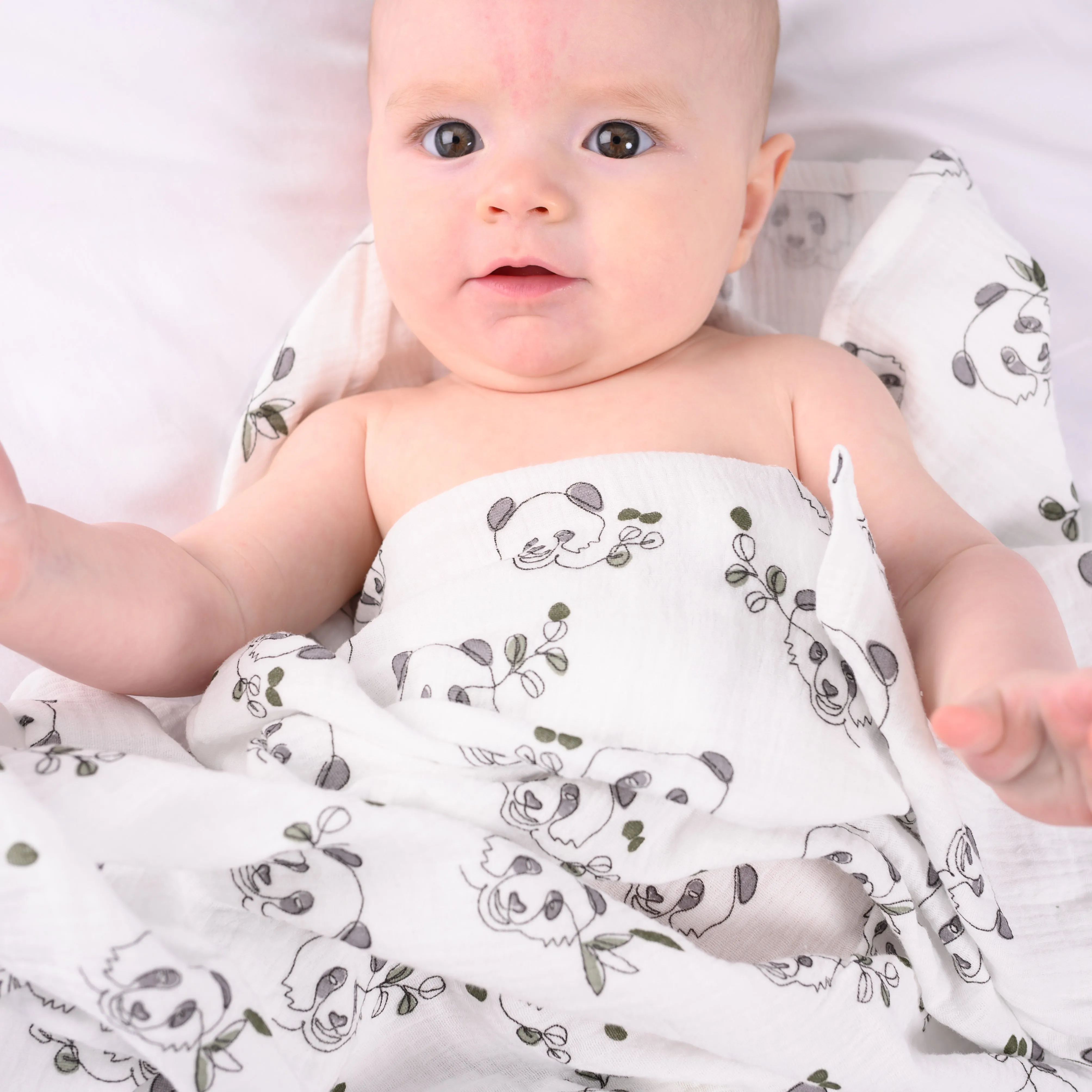 XL Panda print Muslin Swaddle
