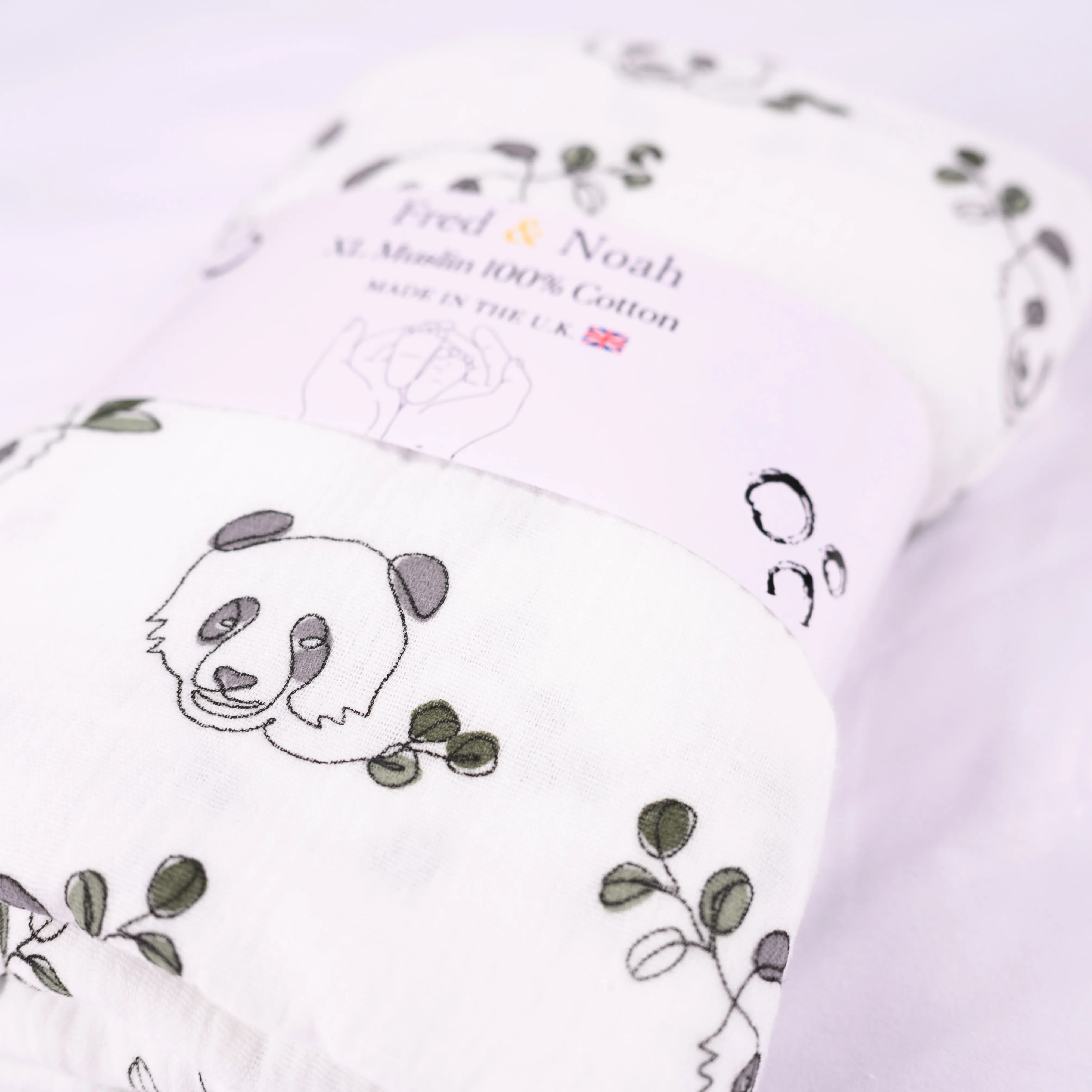 XL Panda print Muslin Swaddle