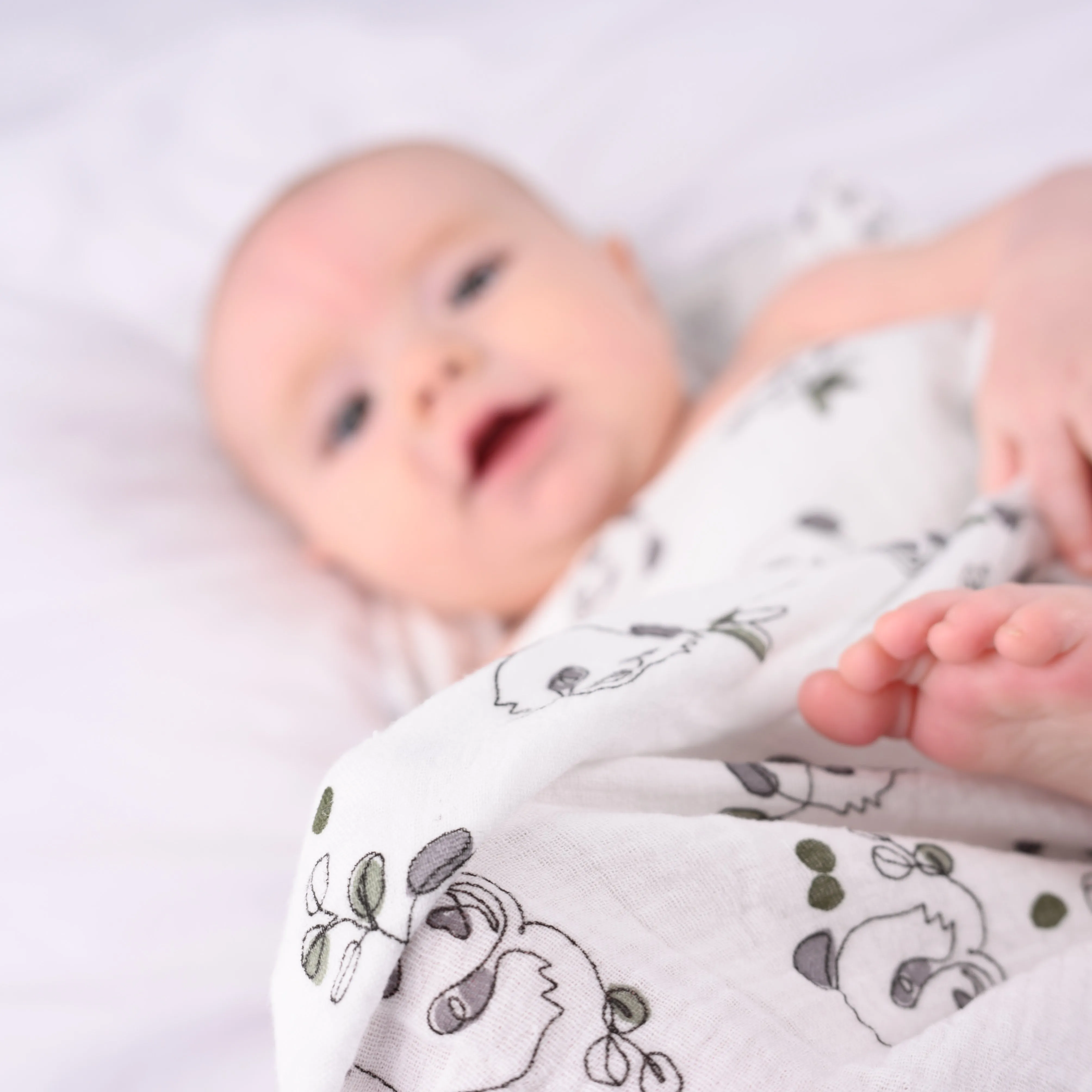 XL Panda print Muslin Swaddle